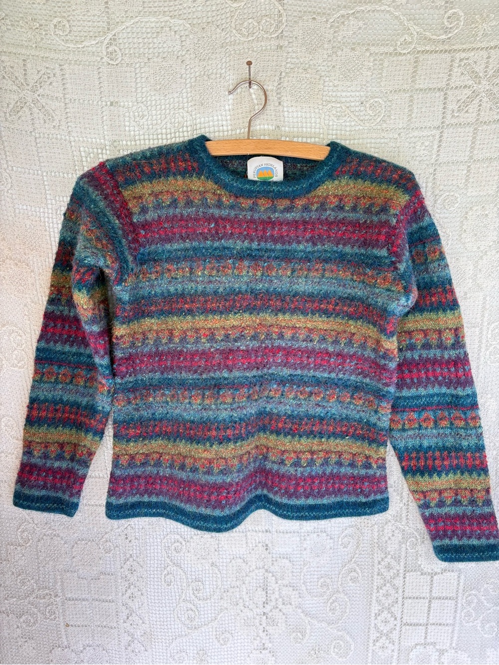 Multi-Color Striped 100% Alpaca size Medium